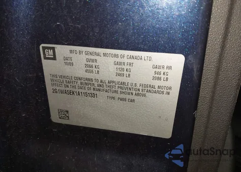 2010 Chevrolet Impala Ls z USA, uszkodzony, nr VIN 2G1WA5EK1A1151331